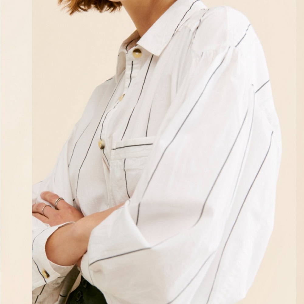 We the Free - Free People Happy Hour Stripe Top in White Combo - Picture 6 of 6
